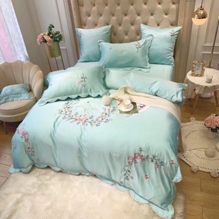 Chăn ga gối lụa hoa nguyệt quế (7 màu lựa chọn)