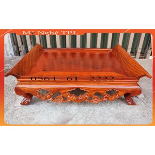 khay trà ba bông gỗ hương Khay trà hoa mai gỗ hương 2 cỡ