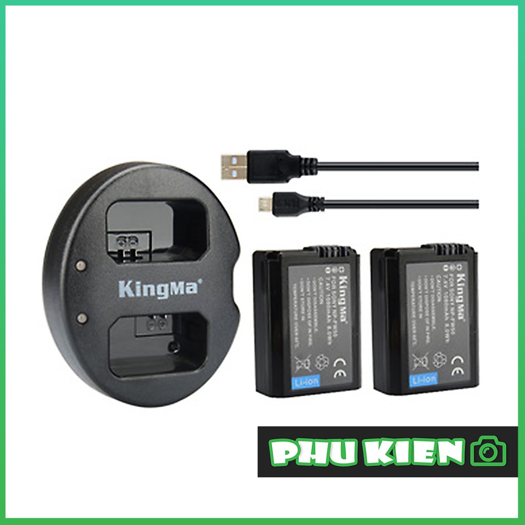 Combo 2 Pin + 1 Dock Sạc KingMa NP-FW50 (Cho Sony A6000, A6300, A6500, A7, A7 II, A7R, A7S)