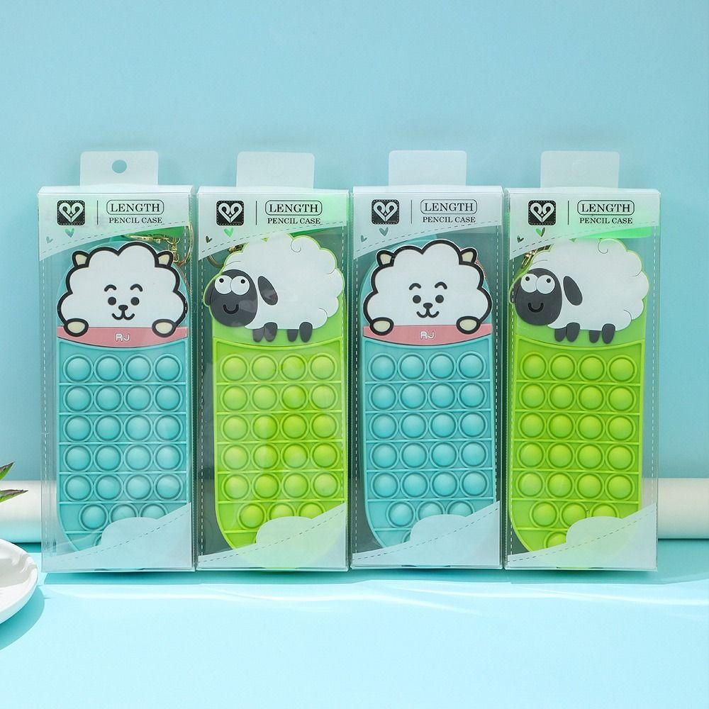Túi Đựng Bút Bằng Silicone Hình Cừu Đơn Giản