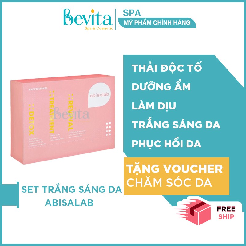 Set trắng sáng da Abisalab Peony Whitening Treatment, mặt nạ trắng sáng dưỡng ẩm - Bevita