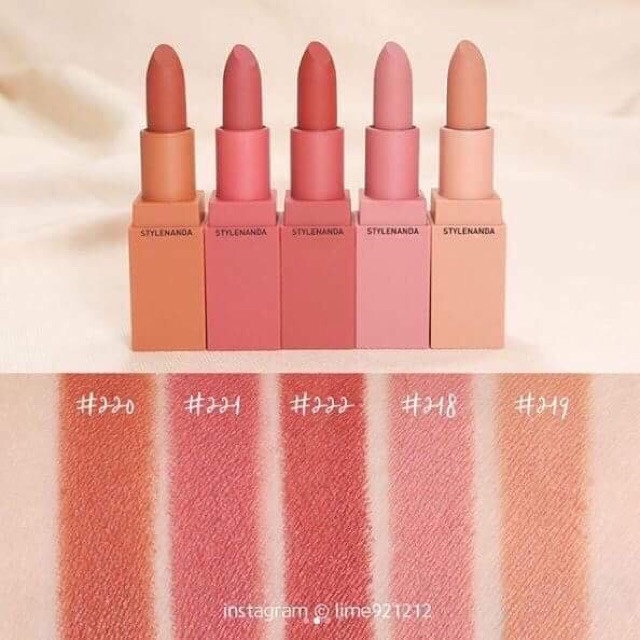 ❤️Hàng Mới về❤️ Son Lì 3CE Stylenanda Lip Color New 2021, Chất Son Rất Mềm Mịn, Độ Bám Màu Lì. Hot Sale Mùa hè!!