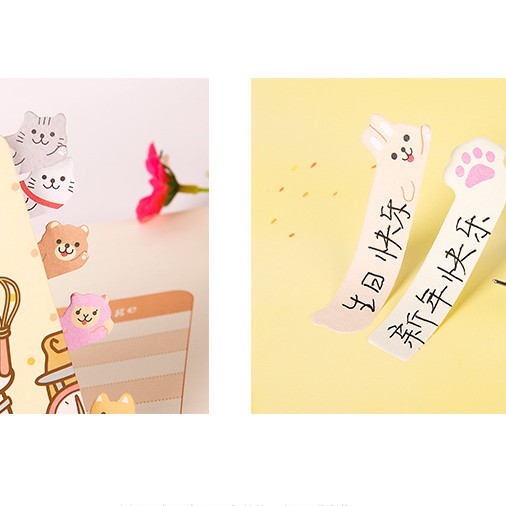 Book Mark Giấy Stick Marker Đánh Dấu Sách Hình Động Vật Peep Out