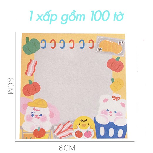 Note Pad Memo Pad Hoạt Hình Blushed Poodle (100 tờ)