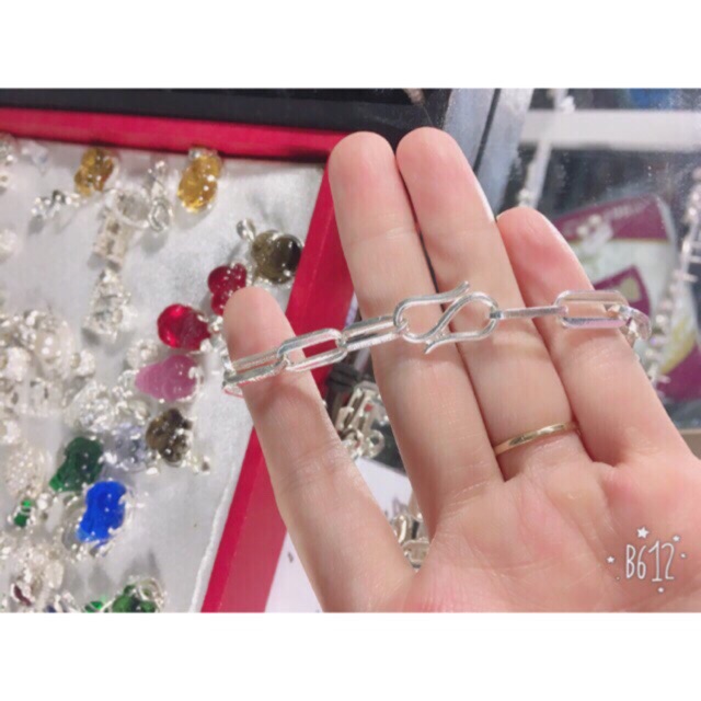 Lắc tay mắt xích chuẩn bạc ta nguyên chất-THJ SILVER