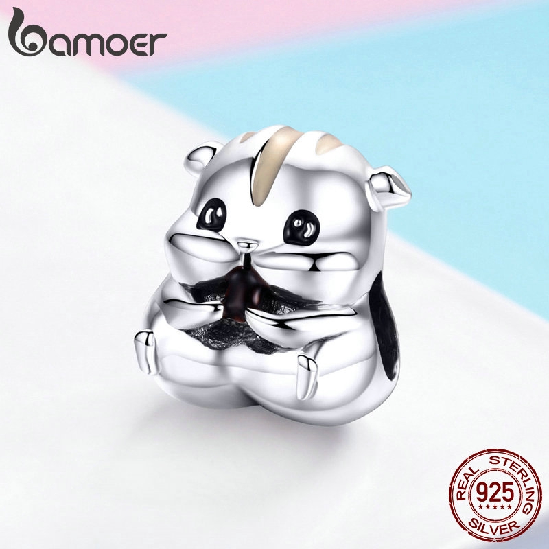 Hạt phụ kiện Bamoer hình chuột hamster dễ thương trang trí vòng tay