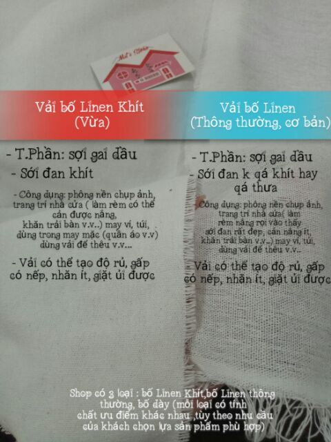 Vải bố, vải bố linen - Phụ kiện chụp ảnh - Vải bố Linen KHÍT (Vừa) mới