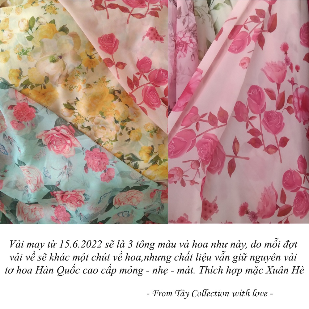 Áo sơ mi tơ hoa phối nơ cổ tiểu thư Tây Collection Design