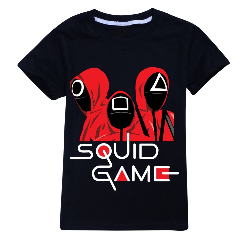 Áo thun bé trai và bé gái in hình Squid game trò chơi con mực, Chất liệu cotton thoáng mát mềm mịn, SSSHOP