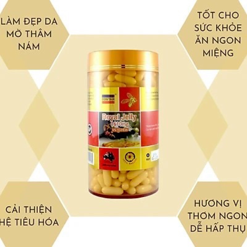 Sữa ong chúa Royal Jelly Costar 1610mg 365 viên Date T05/2024