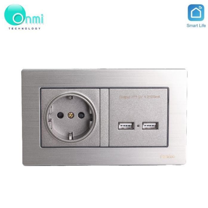 Bán sỉ- Ổ cắm chìm chuẩn Đức tích hợp 2 cổng sạc USB  ONMI.VN chính hãng - phong cách, thời thượng.