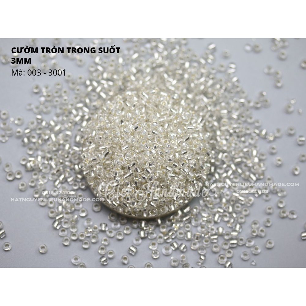 Cườm tròn 3mm gói nguyên 450g Cici Handmade chuyên hạt đá hạt cườm hạt trang sức tự làm