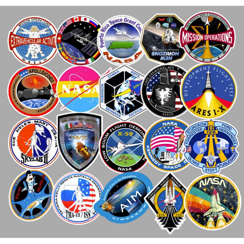 Sticker NASA nhựa PVC không thấm nước, dán nón bảo hiểm, laptop, điện thoại, Vali, xe, Cực COOL #54