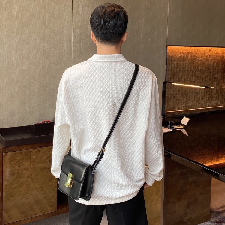 Áo Sweater Polo Nam Dáng Rộng Màu Trơn áo sweater có cổ Đơn Giản Cá Tính Thời Trang SweatShirts Unisex Phong Cách Hàn Quốc áo sweater nam