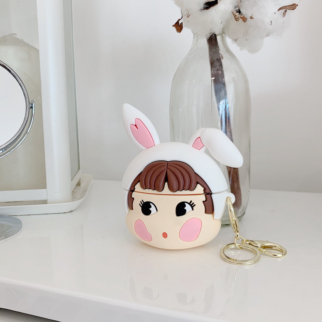 Airpods case Cute rabbit girl airpods pro case keychain airpods 1 2 pro protective cover