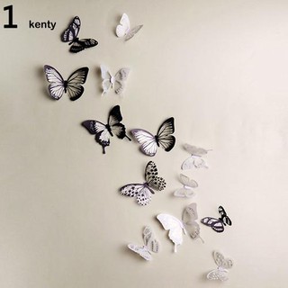 18 Sticker Dán Tường Hình Con Bướm 3D