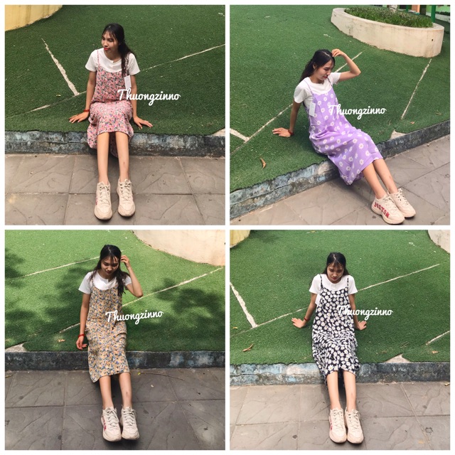 [Ảnh thật/Video] Váy 2 dây hoa nhiều màu - Đầm 2 dây hoa | BigBuy360 - bigbuy360.vn