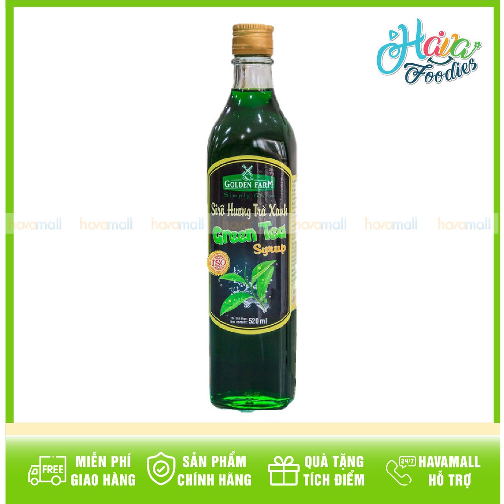 [HÀNG CHÍNH HÃNG] Siro Trà Xanh Golden Farm 520ml - Green Tea Syrup