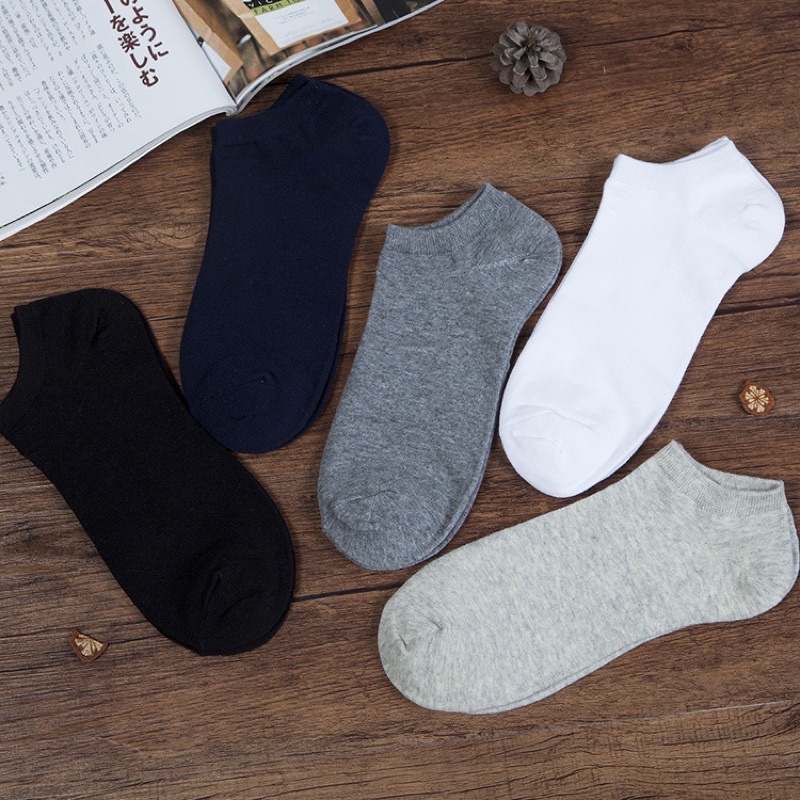 Tất vớ trơn ngắn nam nữ  basic 5M thời trang giá rẻ MRSOCKS VN026