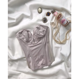 Áo corset xám tím nhạt nhạt 2hand