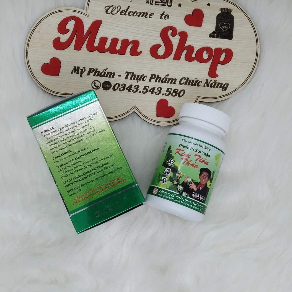 Sỏi thận KIM TIỀN THẢO lọ 100 viên bao