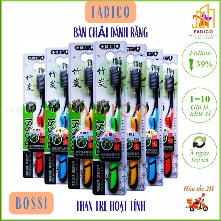 [Hcm]Bàn Chải Đánh Răng,Bàn Chải Than Tre Hoạt Tính Bossi Hàn Quốc,An Toàn Tuyệt Đối Cho Sức Khỏe-FADICO