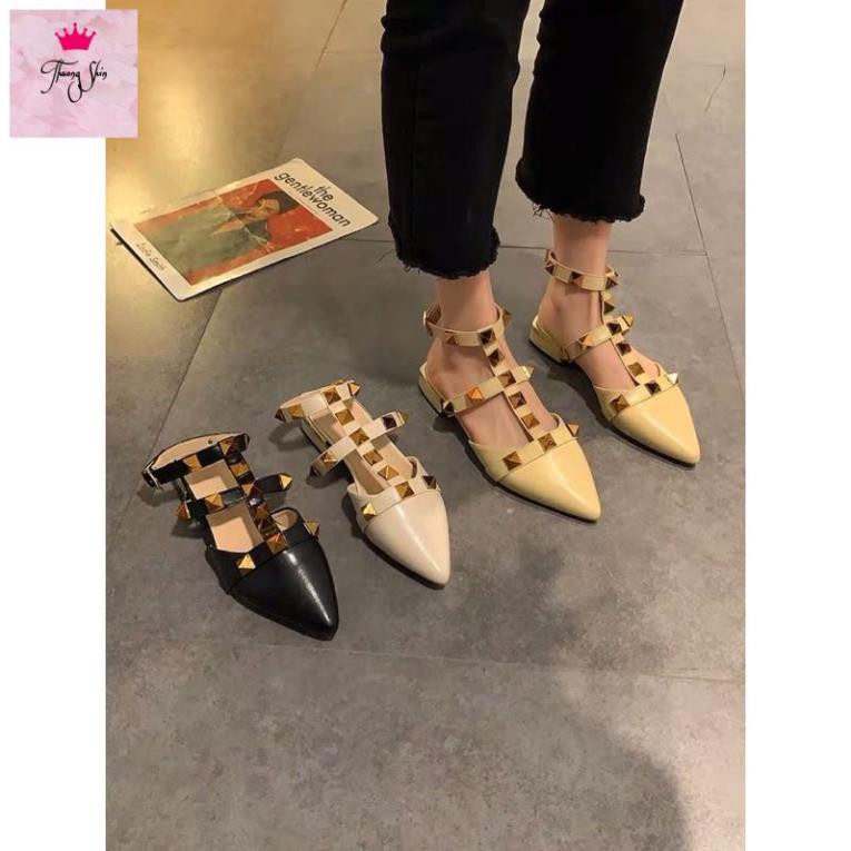LOẠI 1 Giày sandal ulzzang mũi nhọn tán đinh