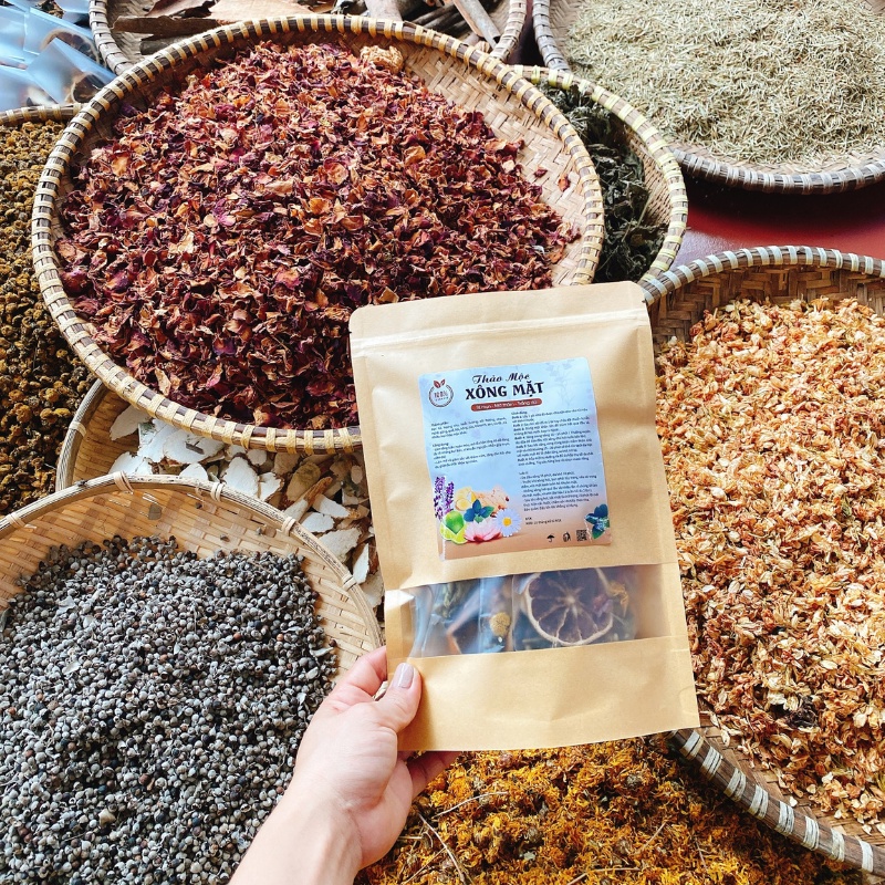 Thảo dược xông mặt, lá thảo mộc xông hơi mặt sau sinh/ chăm sóc da, đồ ở cữ cho mẹ