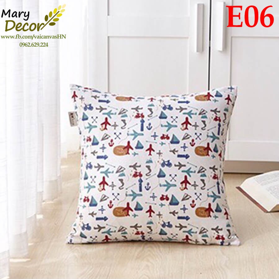 Gối tựa sofa Mary Decor - họa tiết Máy bay G-E06