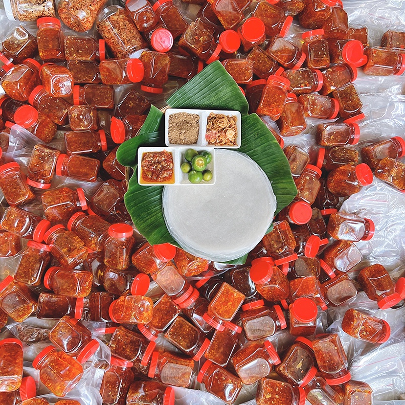 Combo 0.5kg bánh tráng phơi sương (Bánh tráng, sate, hành phi, muối)