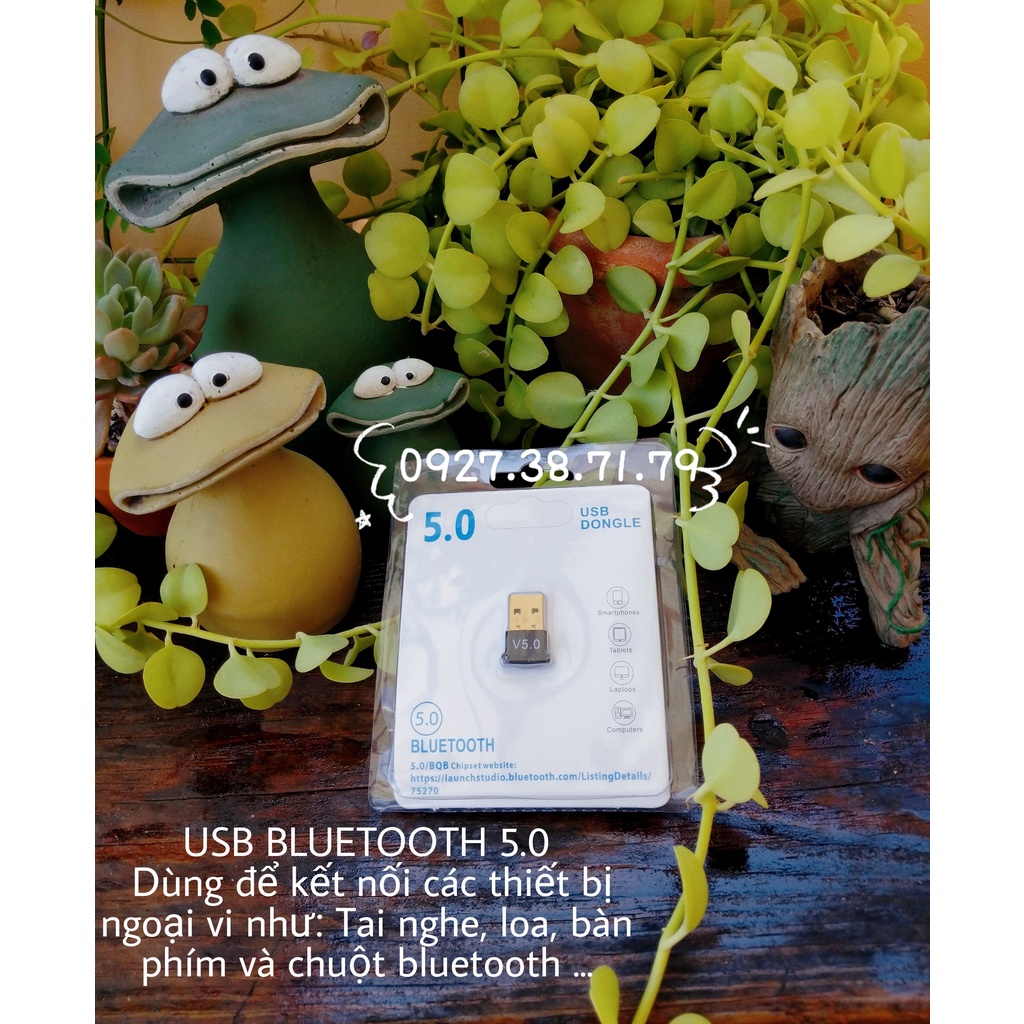 USB Bluetooth 5.0 bổ sung bluetooth cho máy tính để bàn, cho laptop bị hỏng Bluetooth hoặc dùng cho loa, bàn phím, chuột