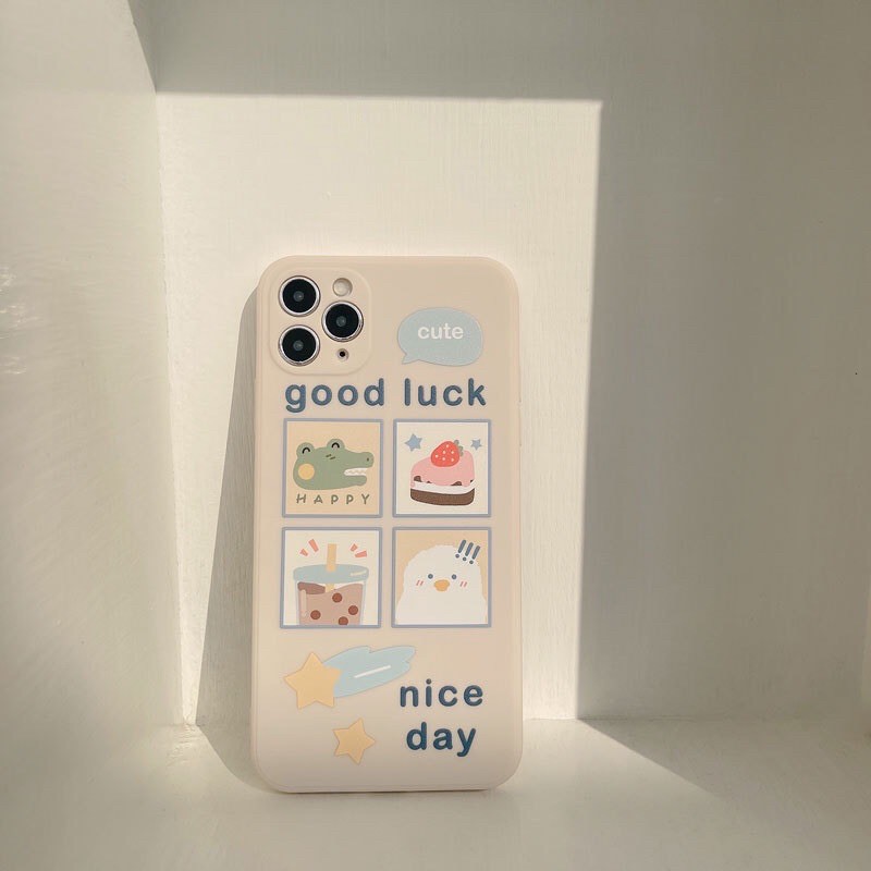 Ốp lưng iphone silicon GOOD LUCK cute N21
