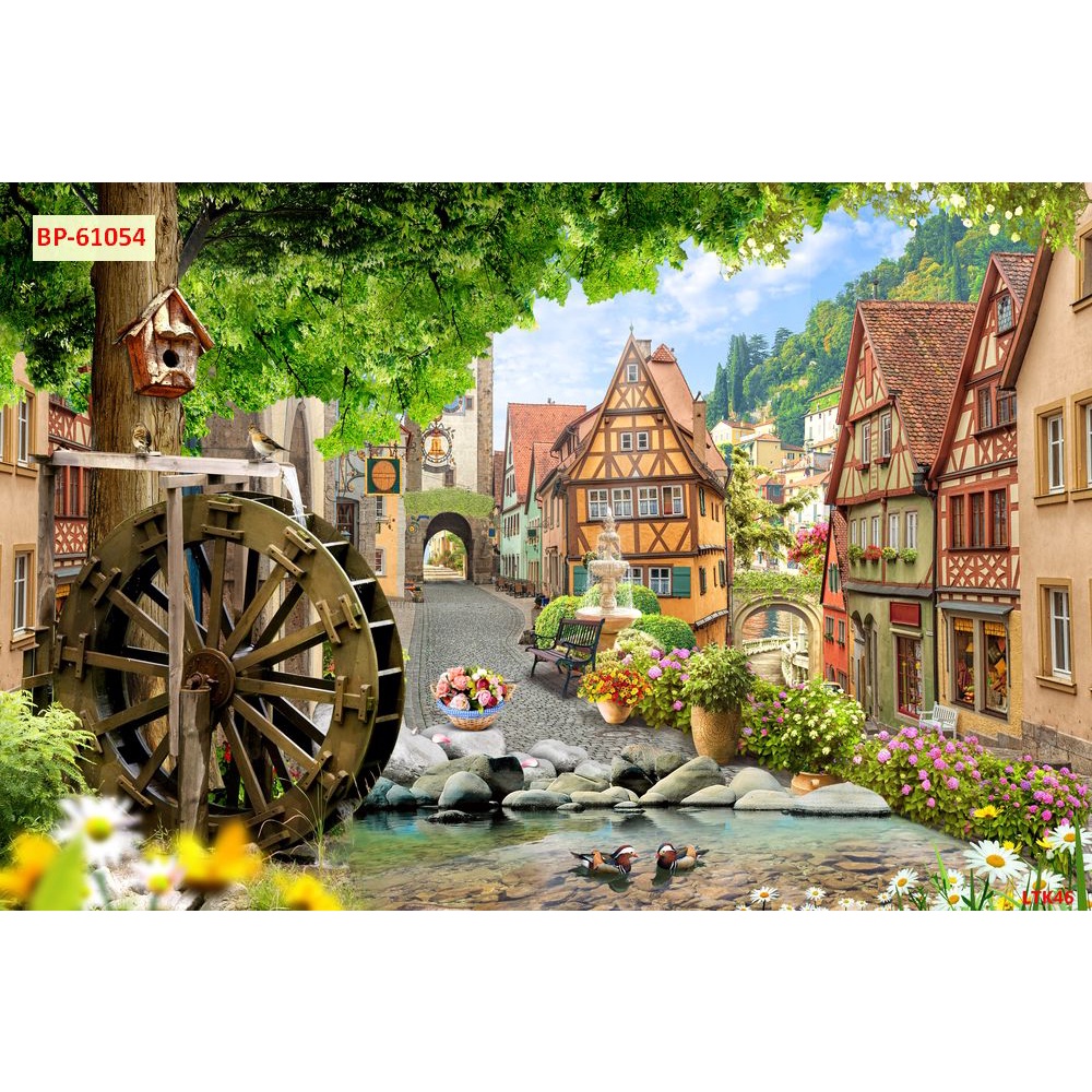 Tranh dán tường quán ăn Quán Cafe, Trà Sữa, Trang Trí Cửa Hàng