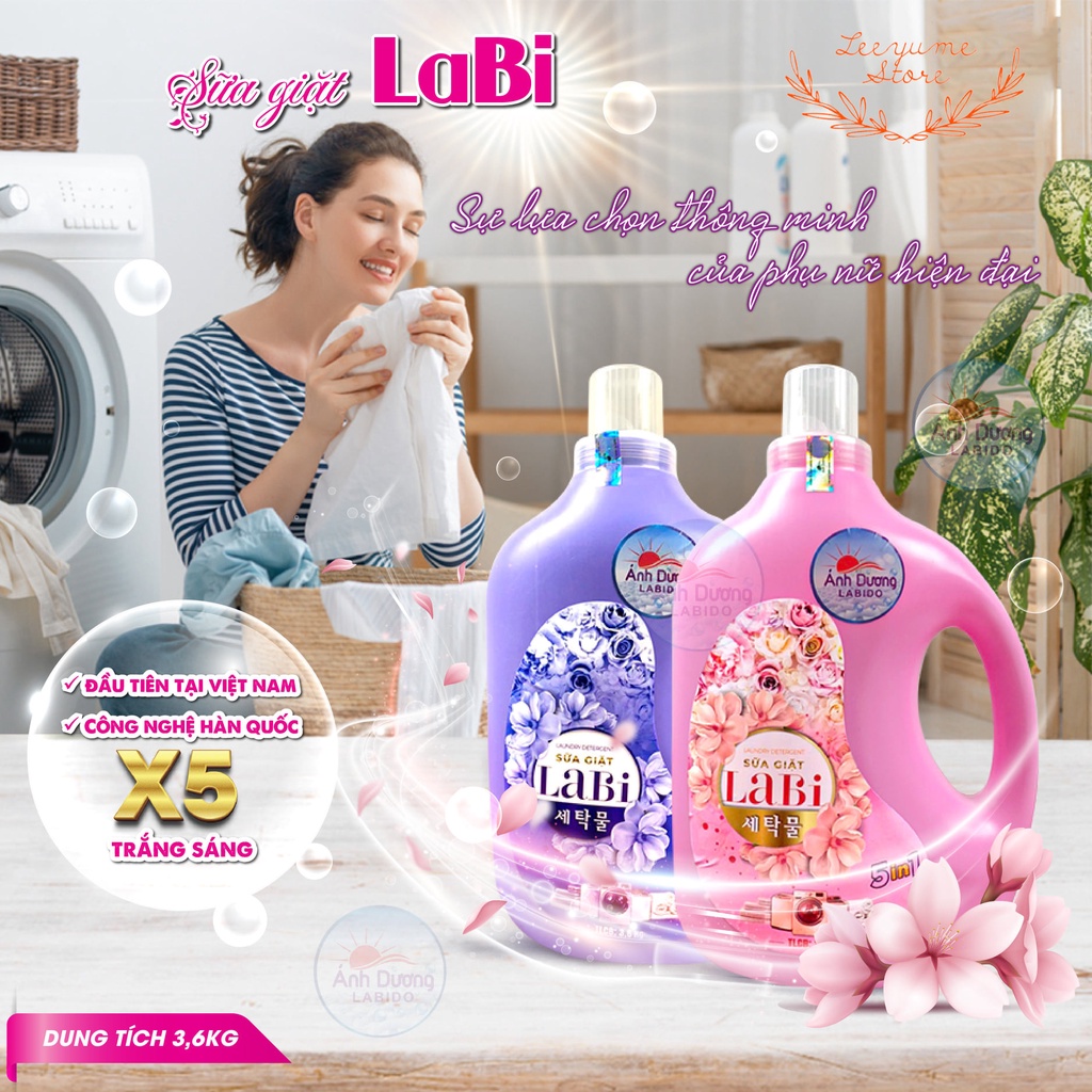 NƯỚC GIẶT - SỮA GIẶT LABI CÔNG NGHỆ NHẬT BẢN - THƠM NGÁT & MỀM VẢI CAN 3,6L
