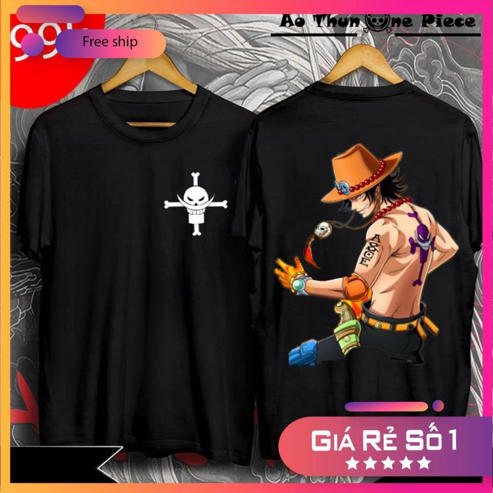 HOT -  ⚡️FREESHIP⚡️Áo Thun In Hình Ace "Hãy sống một cuộc đời không hối hận về điều gì" - One Piece  / có size trẻ em