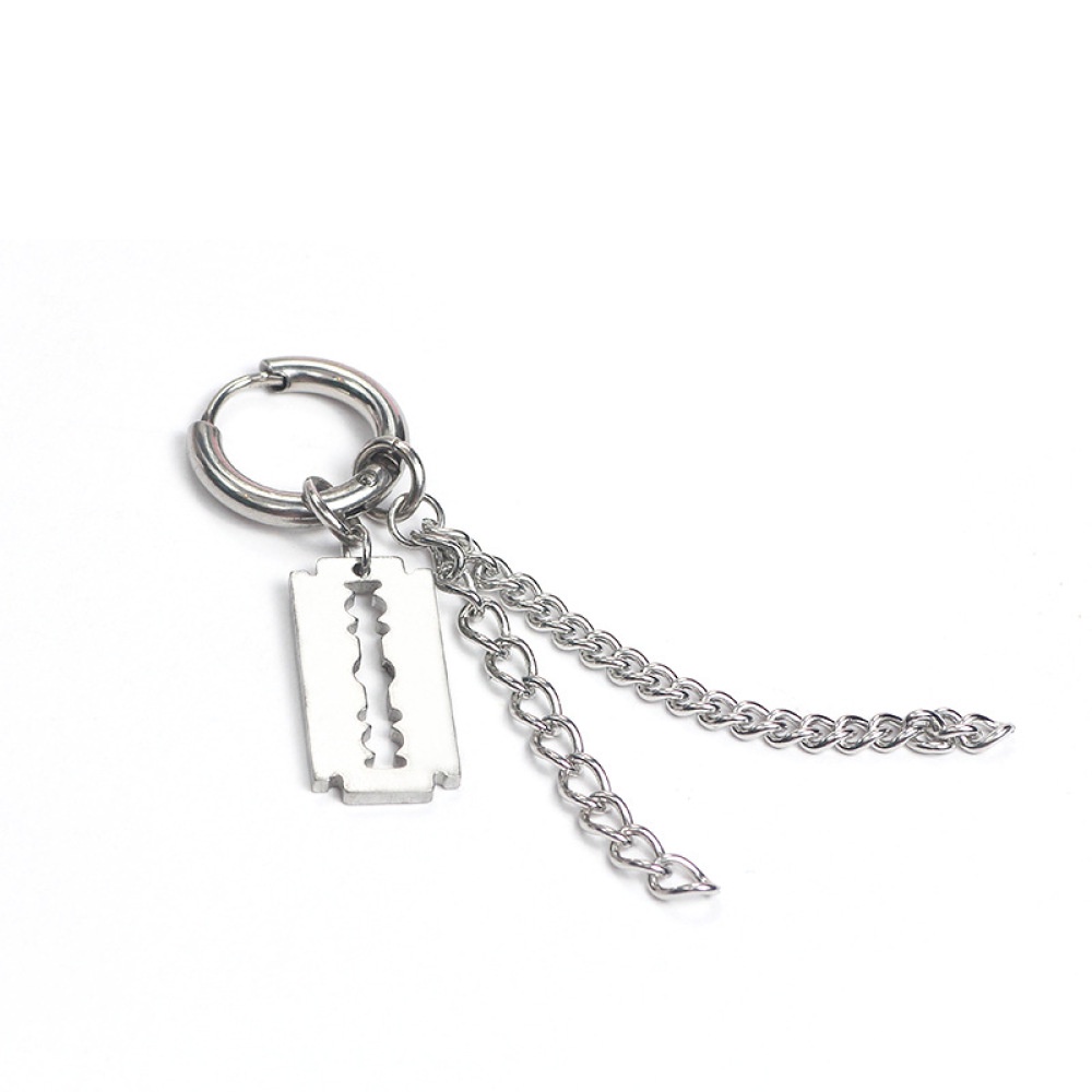 1 khuyên tai dài hình thánh giá bằng thép không gỉ