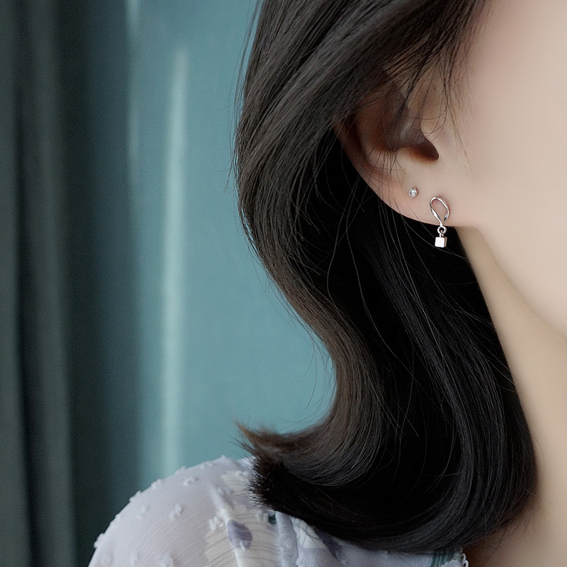 Khuyên Tai Bạc Thiết Kế Gợn Sóng Cá Tính Dành Cho Nữ