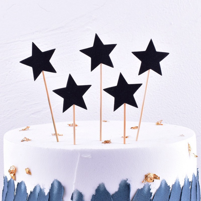Set 5 que cắm sao trang trí bánh kem, trang trí bánh sinh nhật
