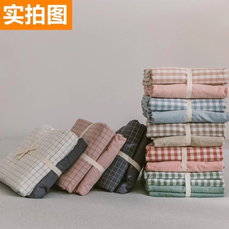 [ Mua 1 Được 4 ] Bộ chăn ga gối kẻ sọc cotton | Hàng đẹp giá sỉ nhập khẩu Hàn