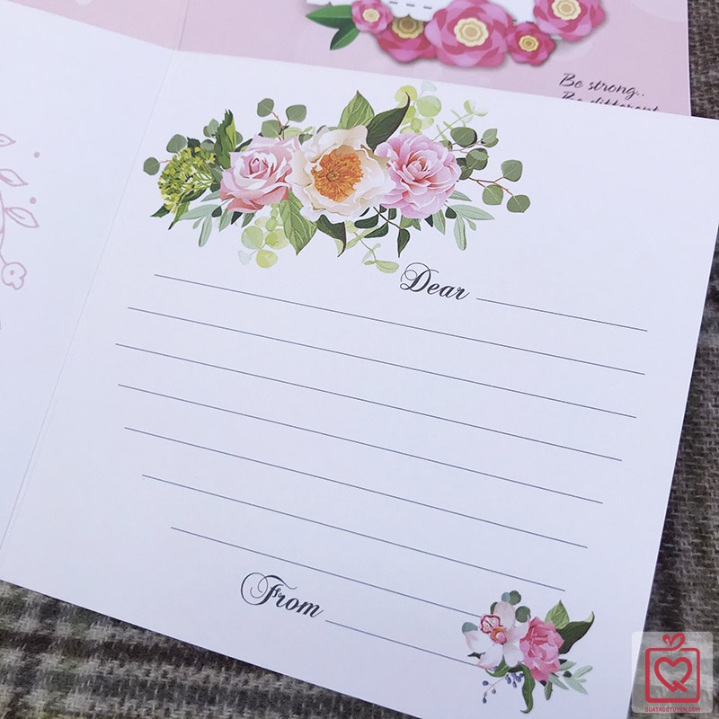 Thiệp vuông gấp You Are Beautiful, thiệp ghi lời chúc, tặng người thân các dịp chúc mừng