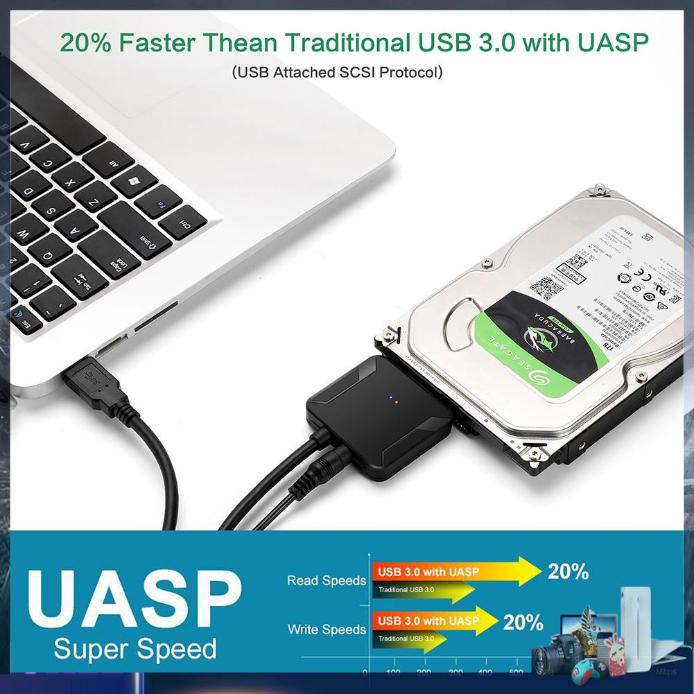 Cáp Chuyển Đổi Usb 3.0 Sang Sata Cho Ổ Cứng 2.5 / 3.5 Inch