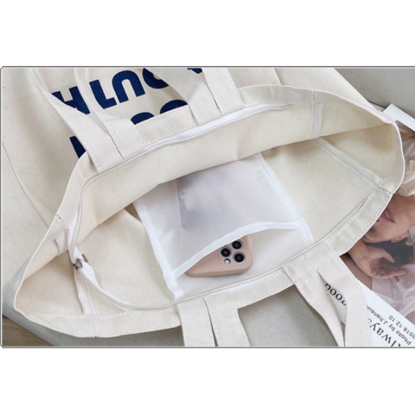 Túi xách Túi tote Vải canvas mềm Đẹp đi học đi chơi Cực Hot có khóa miệng, thời trang hàn Quốc hời trang hazin