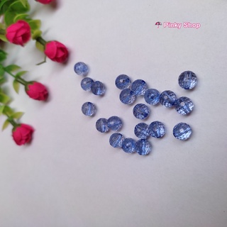 Hạt cườm nhựa giả pha lê góc cạnh trong nhiều màu lấp lánh có lỗ xỏ 2 đầu loại tốt làm trang sức phụ kiện handmade Pinky