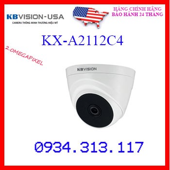 Camera Dome 4 in 1 hồng ngoại 2.0 Megapixel KBVISION KX-A2112C4 (THAY THẾ KX-2112C4)