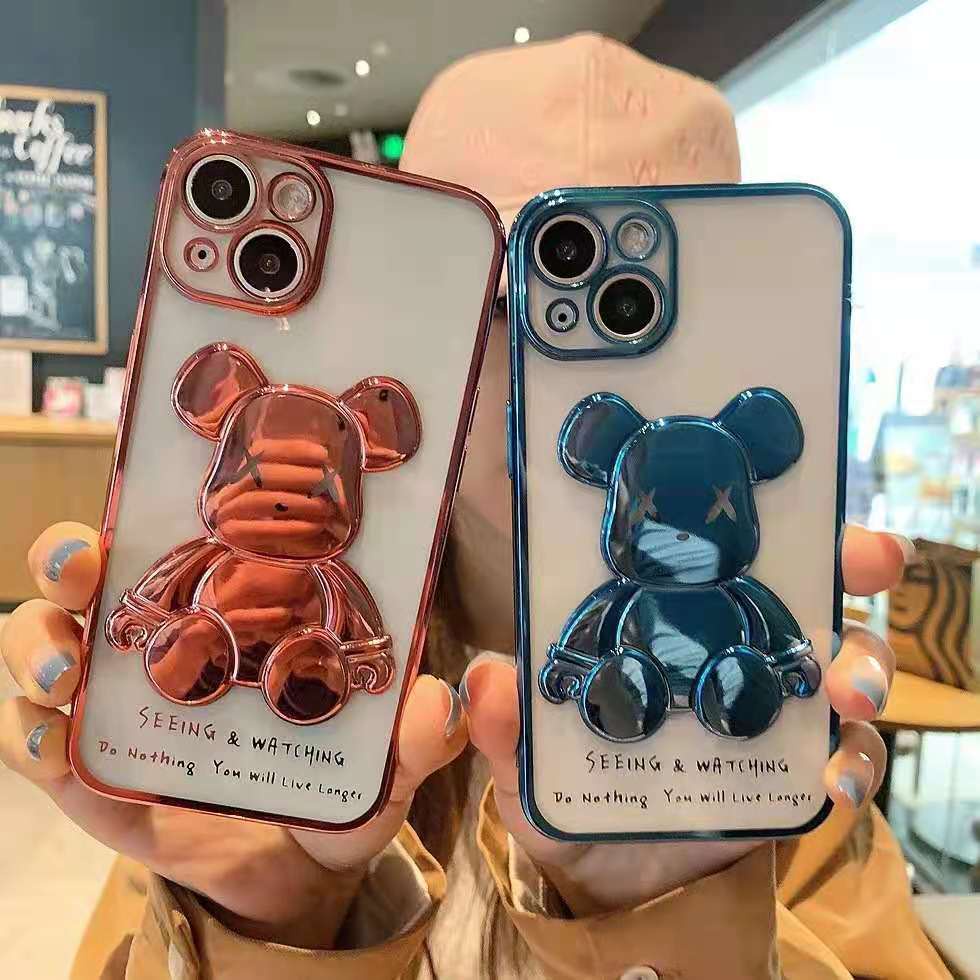 Ốp lưng in nổi hình gấu Bearbrick 3D cho iPhone 6Plus, 7Plus, Xsmax, 11Promax, 12Promax, 13Promax