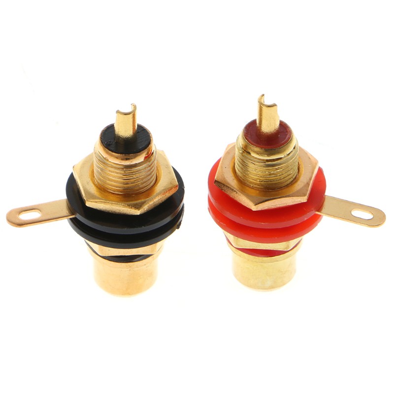 Cặp đầu nối âm thanh RCA cái với kích thước 3.4x1.5x0.9cm tiện dụng