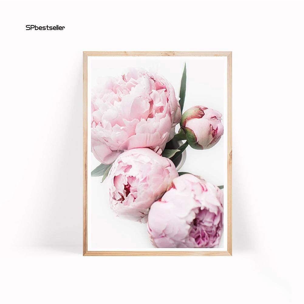 Tranh vải canvas hình hoa mẫu đơn gắn tường trang trí nội thất tiện dụng