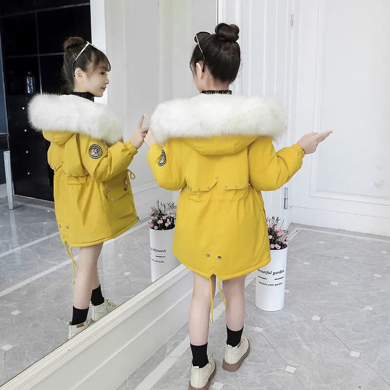 Áo Khoác Lót Lông Bé Gái 17-53kg Phù Hợp Cho Cả Mẹ Và Bé, Trần Bông VÀ Lót Lông Phong Cách Phươang Tây