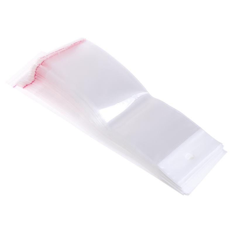 SEL 100Pcs/Set Plastic Packing Bag Transparent Self Adhesive OPP Jewelry Seal 5x18cm