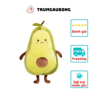 Quả Bơ Nhồi Bông Cao Cấp - Gấu Bông Gối Ôm Hình Trái Bơ Hình Tròn Chất Mềm Mịn Cao Cấp Kích Thước 35cm Siêu Đáng Yêu st1